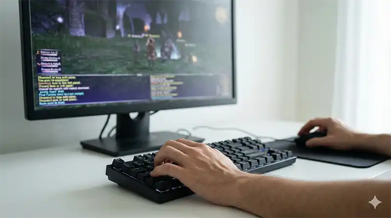 FF11_キーボード重要_操作シーン_チャットマクロ