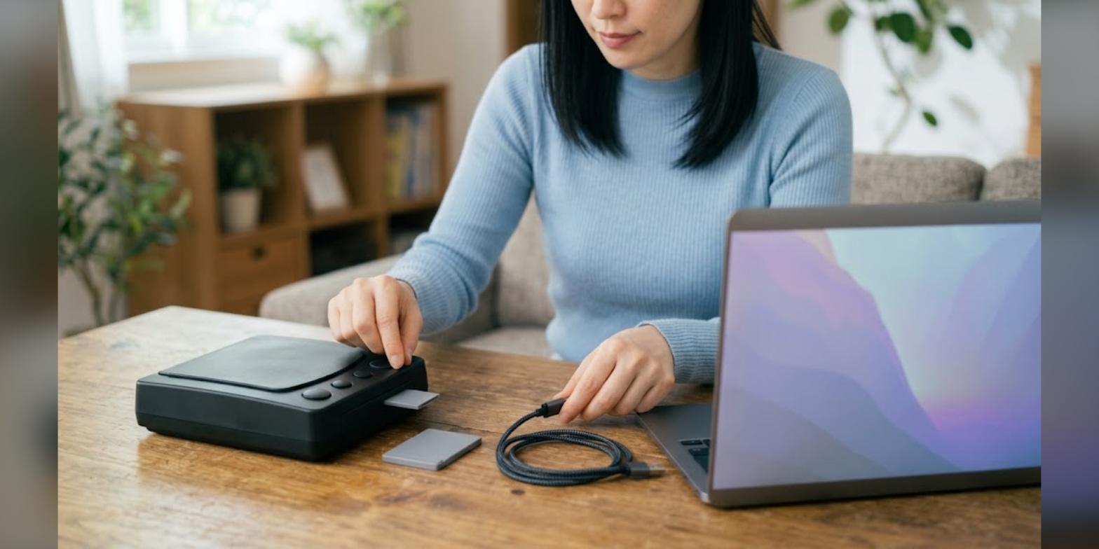 PCエンジンのシステムカードを実機から吸い出す準備をしている様子
