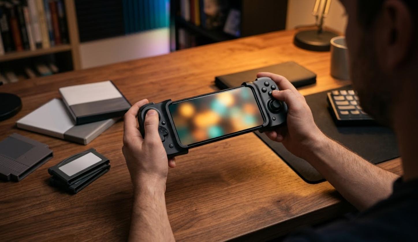 Playing retro games on an Android phone mounted in a telescopic controller