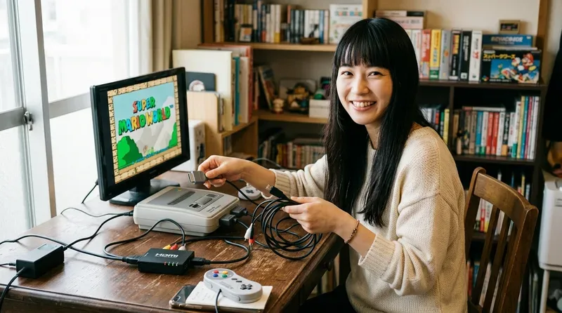 レトロゲーム機と最新4KテレビのHDMI接続