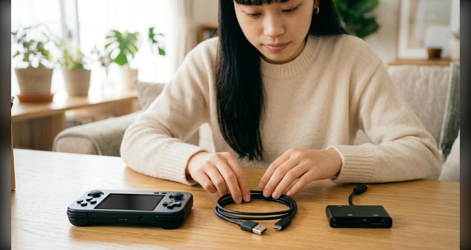 ニンテンドーDS実機からBIOSとファームウェアを吸い出す準備をしている机の上