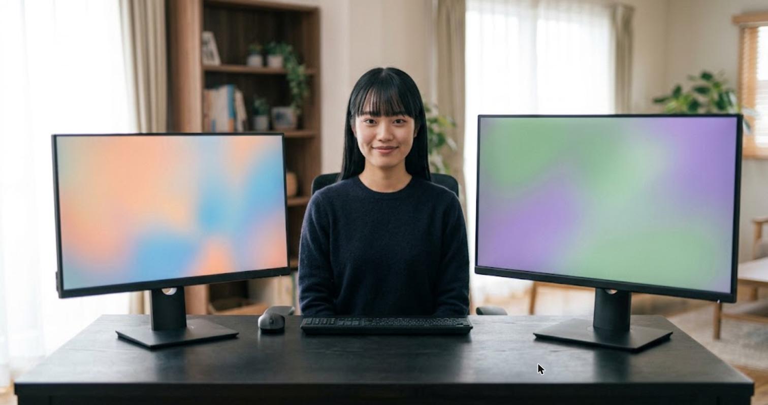 サイズと解像度の違うゲーミングモニターを見比べる