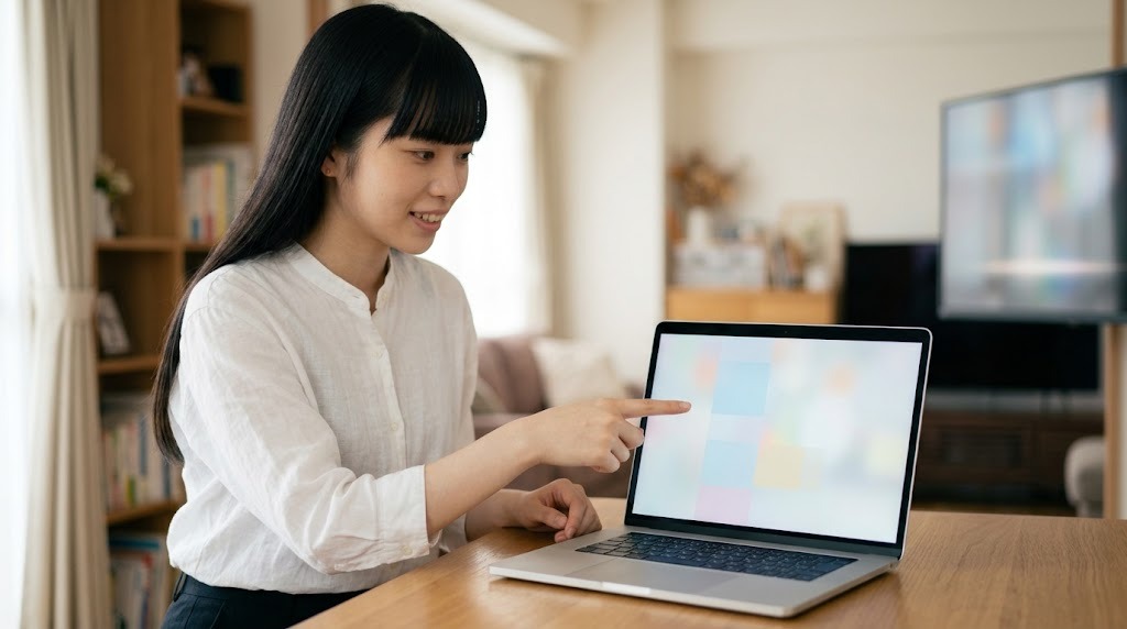 エミュレータの整数倍スケーリング設定を確認する様子