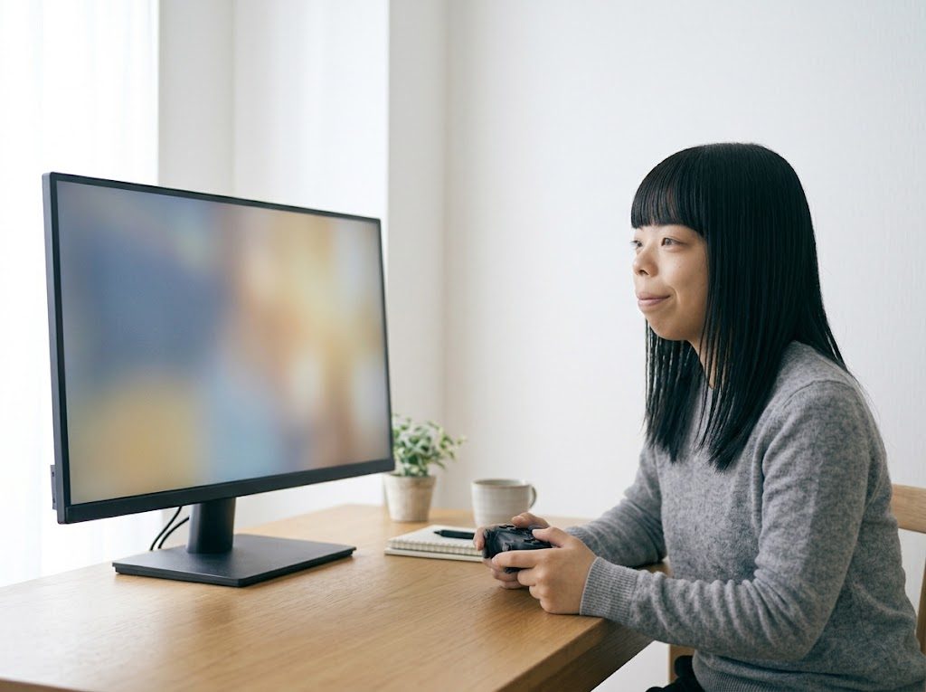 適正な距離とインチで4Kモニター環境を整えた状態