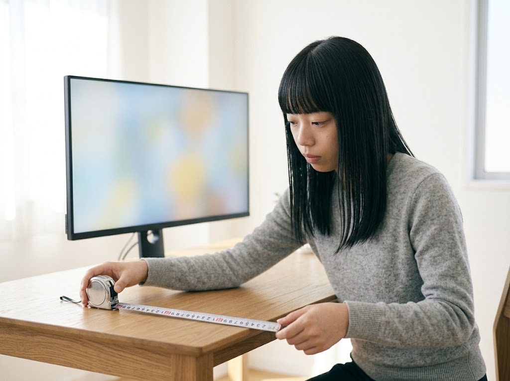 机の奥行きから27インチと32インチの4Kモニターを選び分ける