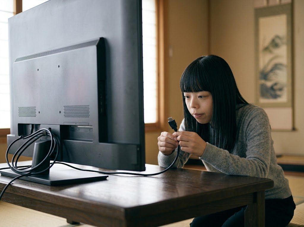 4Kモニターを大きくする前に確認するケーブルと接続