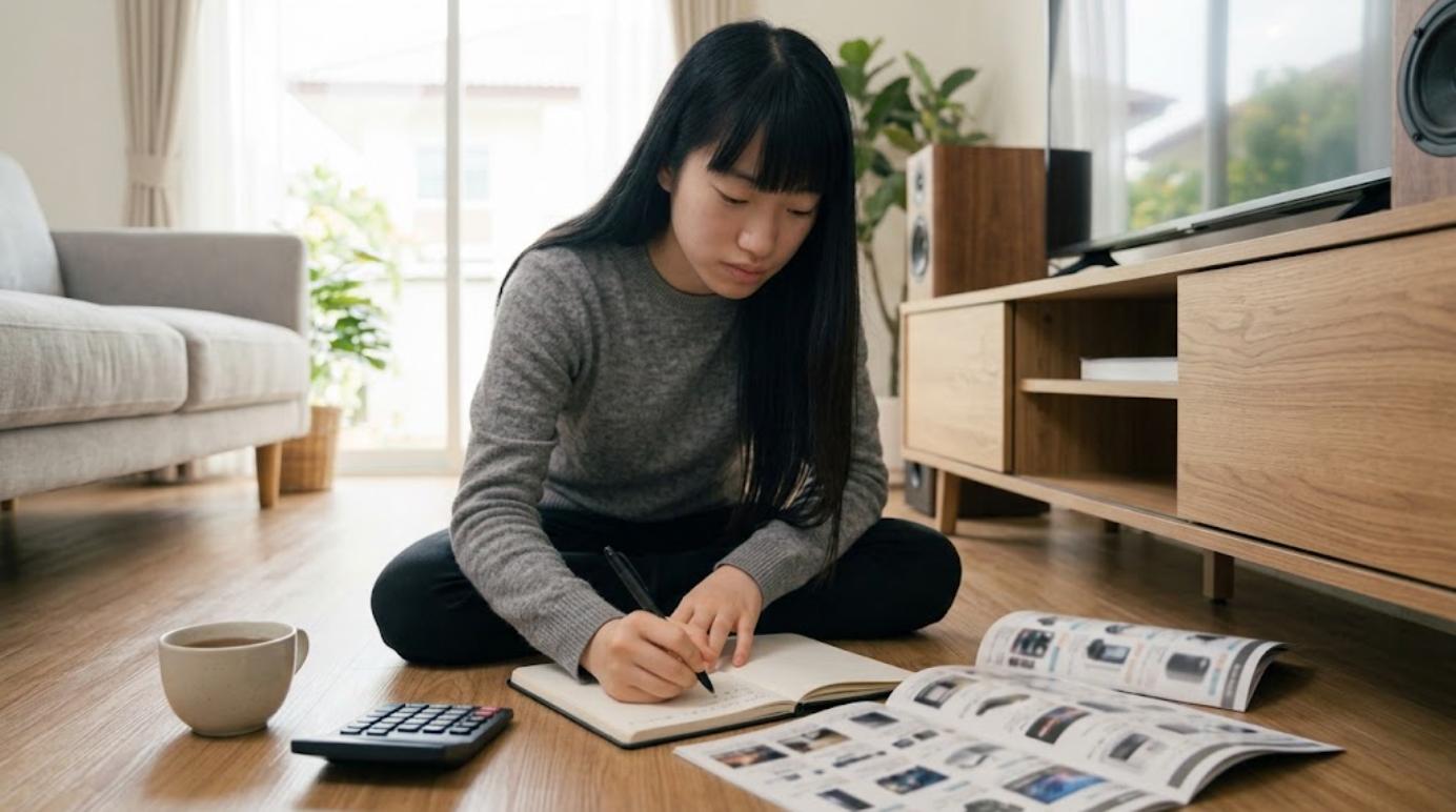 予算別にスピーカーの組み合わせを検討する様子
