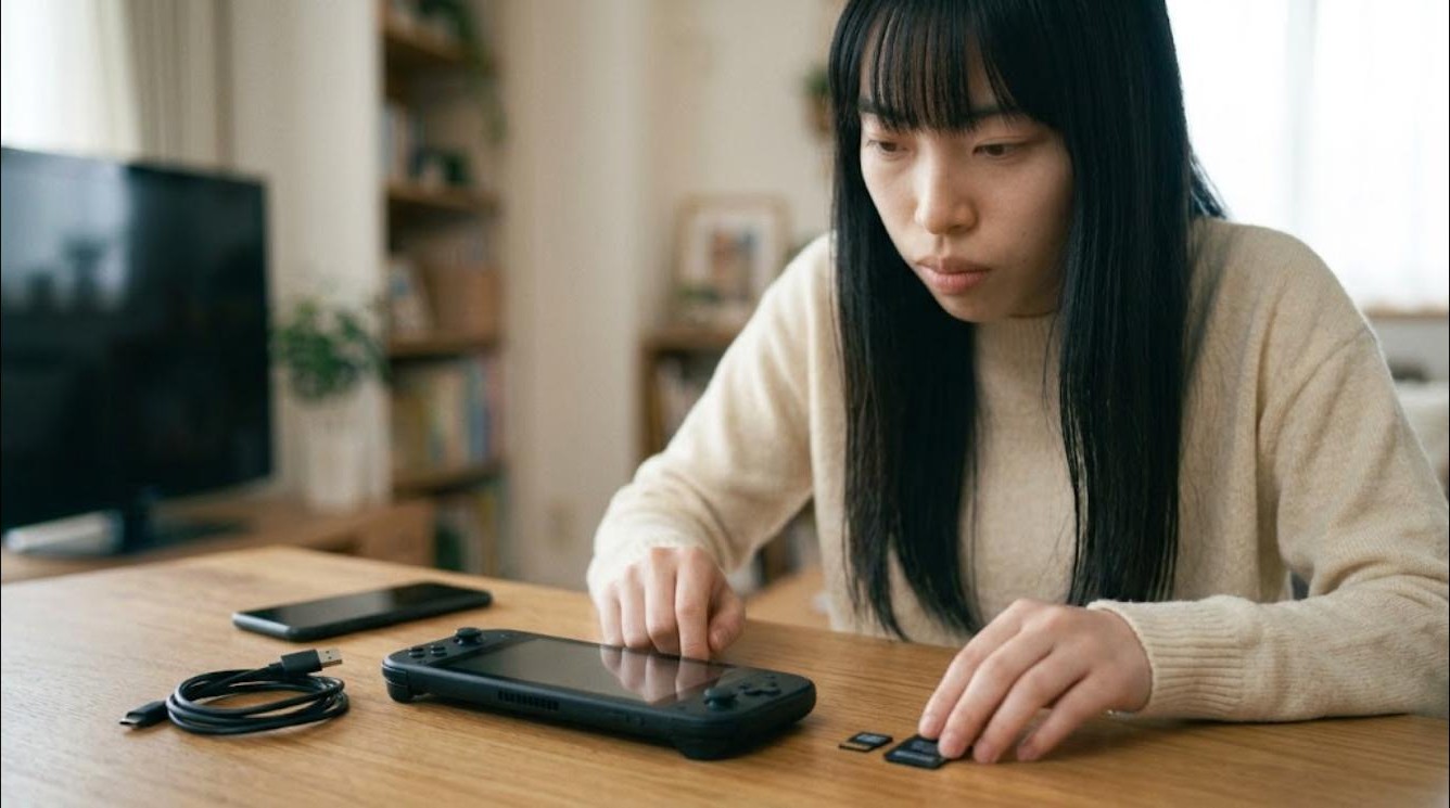 PSPのゲームを自分で吸い出すために機材を並べる