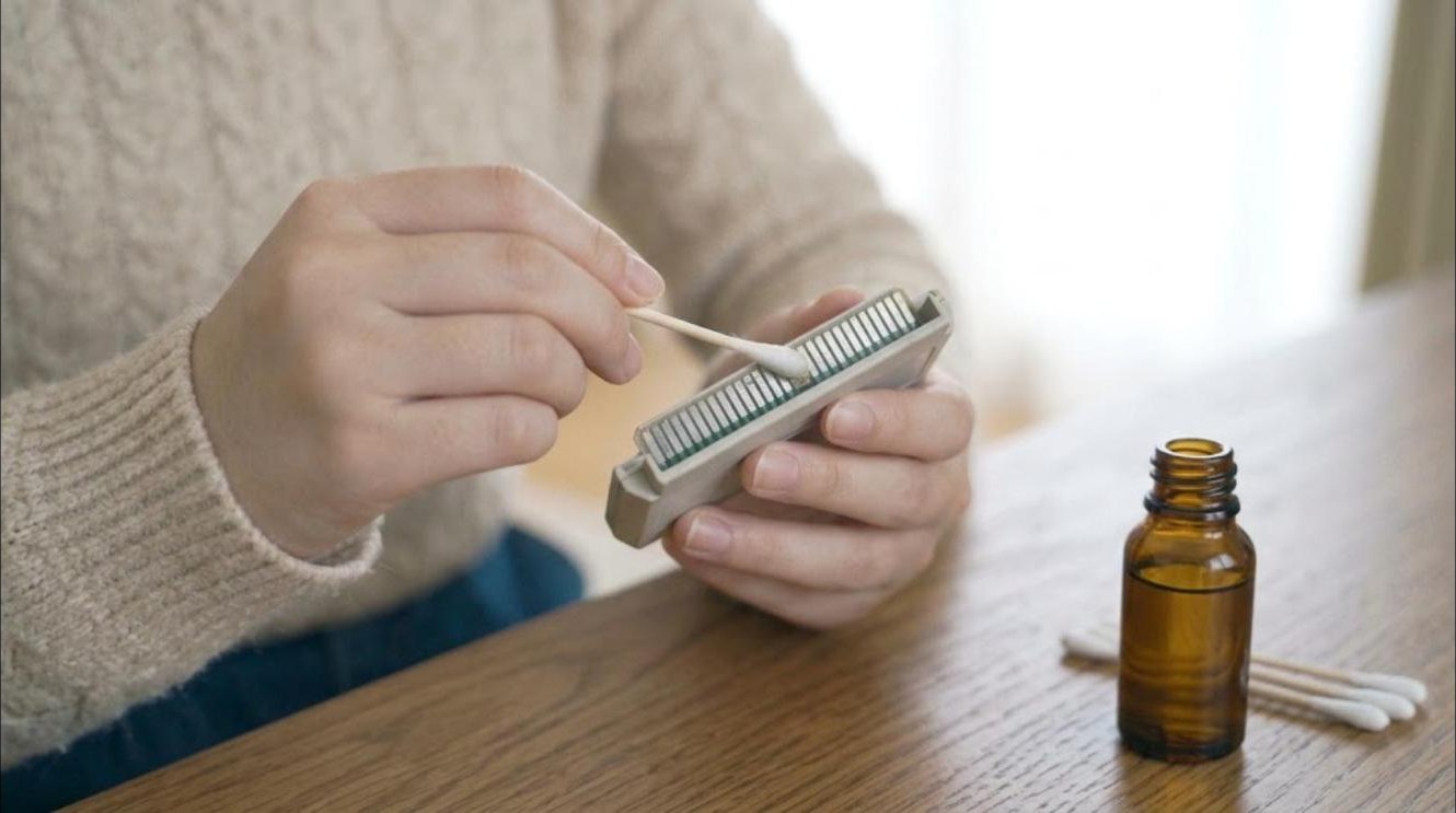 吸い出す前にカセットの端子を清掃する