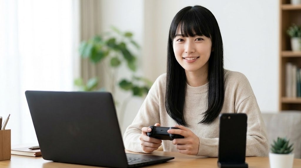 ゲームボーイ・GBAのエミュレーターをパソコンとスマホで比べて選ぶ様子
