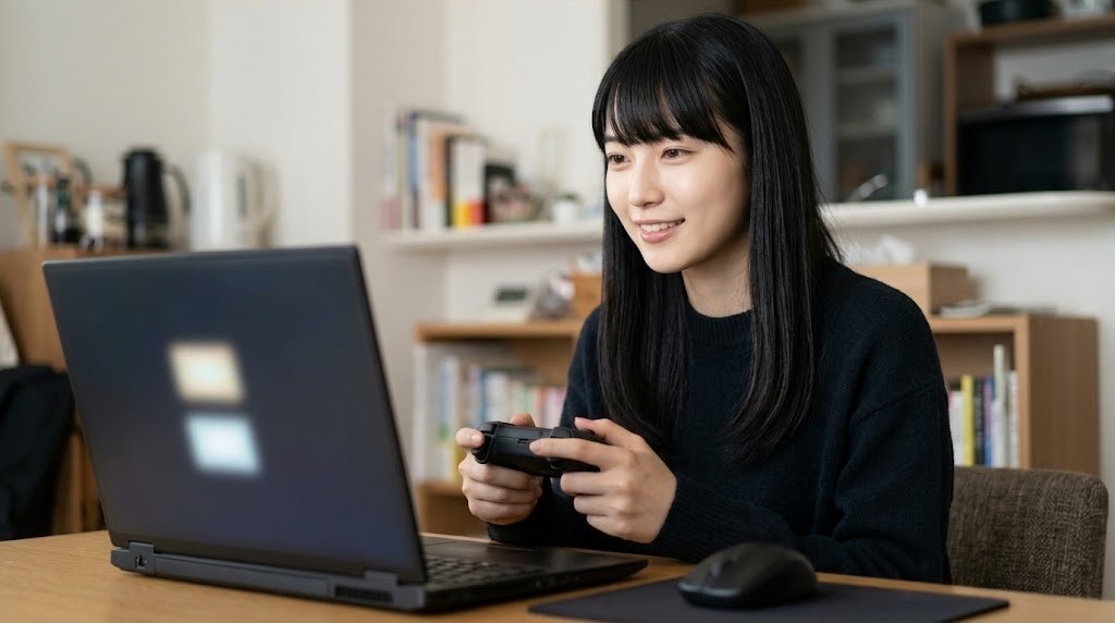 WindowsのパソコンでmelonDSを使いDSの2画面を並べて遊ぶ様子