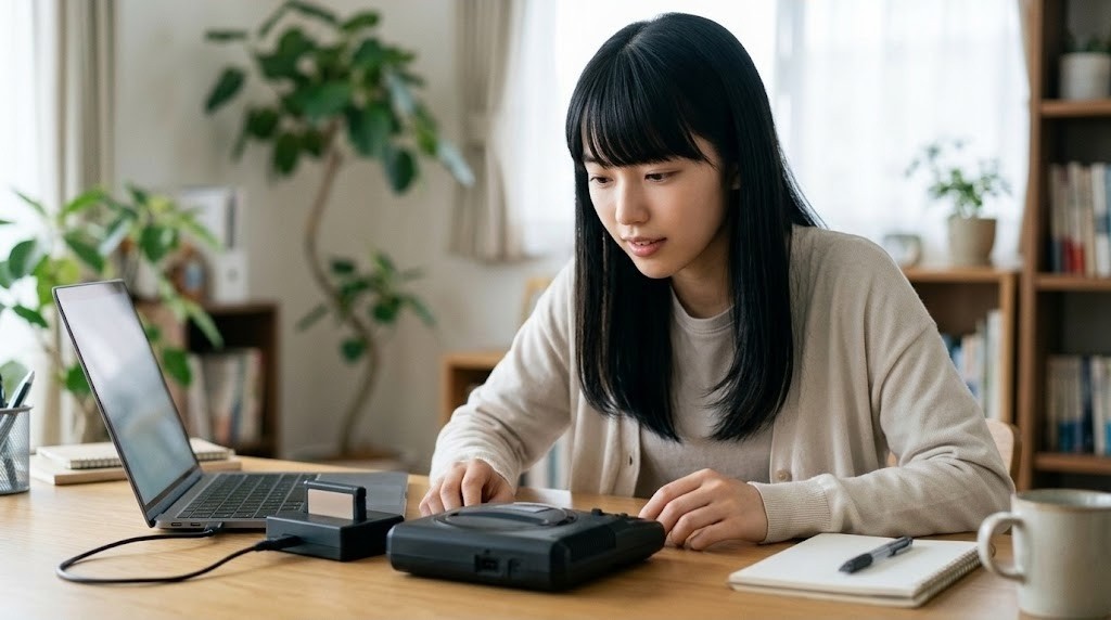 BIOSを吸い出すために自分のレトロゲーム機と機材を机に並べた様子