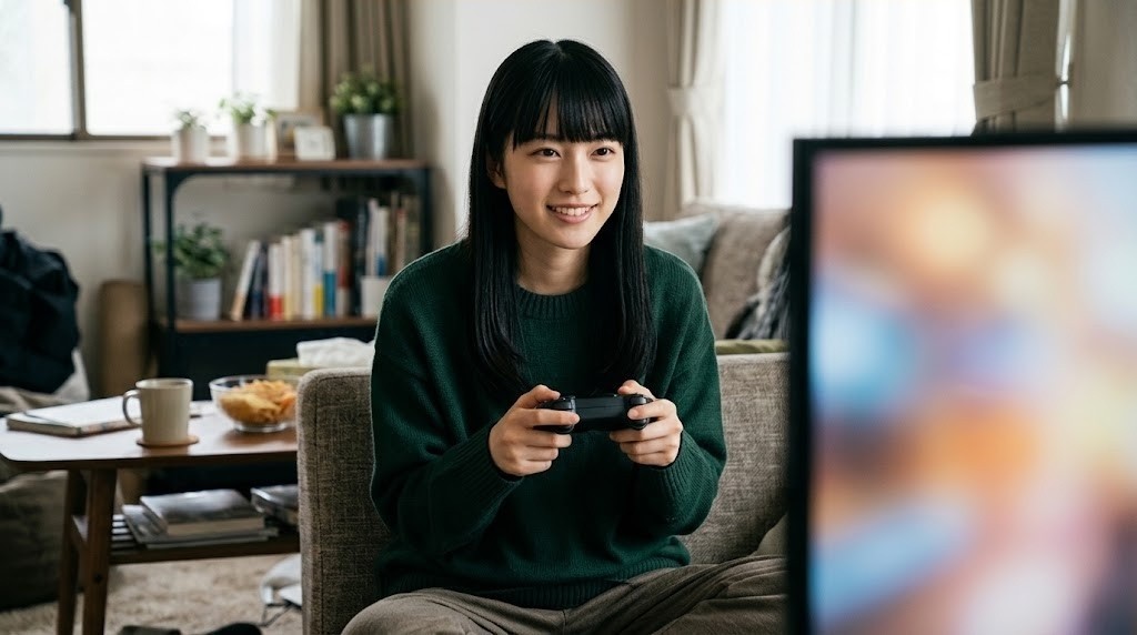 RetroArchでBIOSの準備を終えてコントローラーでレトロゲームを遊ぶ様子