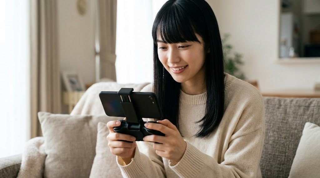 スマホにコントローラーをつないでYaba Sanshiro 2でセガサターンを遊ぶ様子