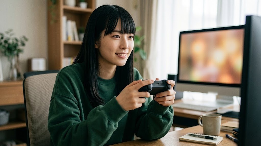 パソコンでMesenを使ってスーパーファミコンのゲームを遊ぶ様子