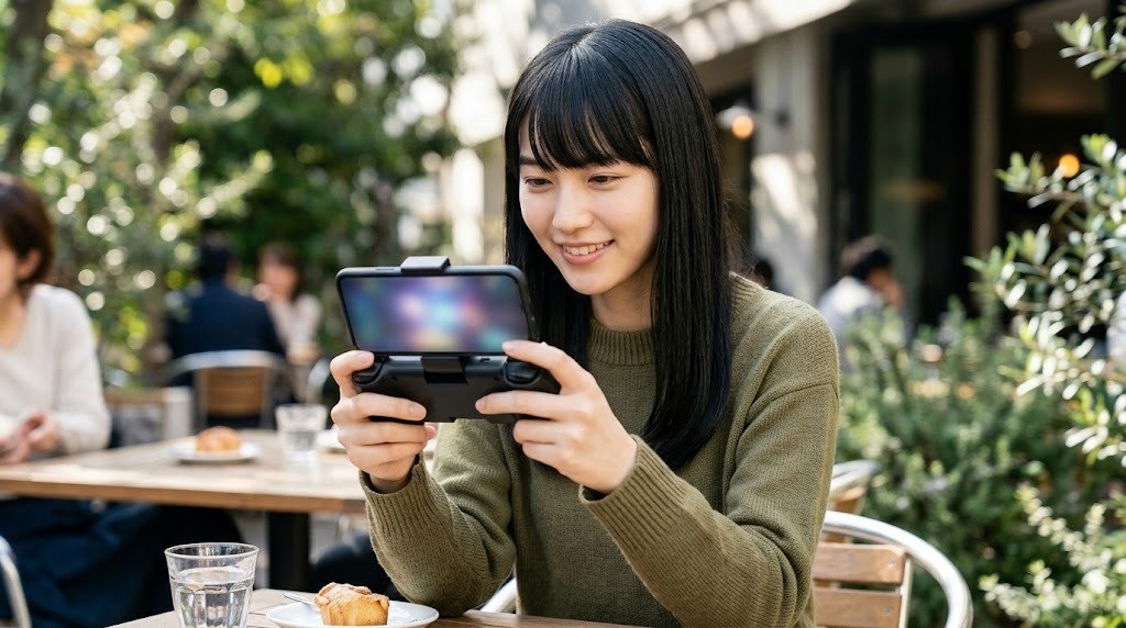 Androidのスマホにコントローラーをつないでスーパーファミコンのエミュを遊ぶ様子